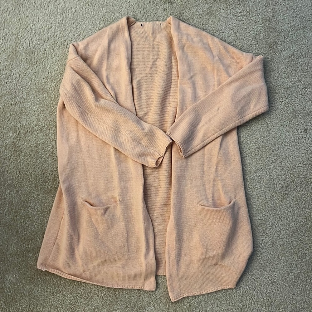 Salmon pink long cardigan